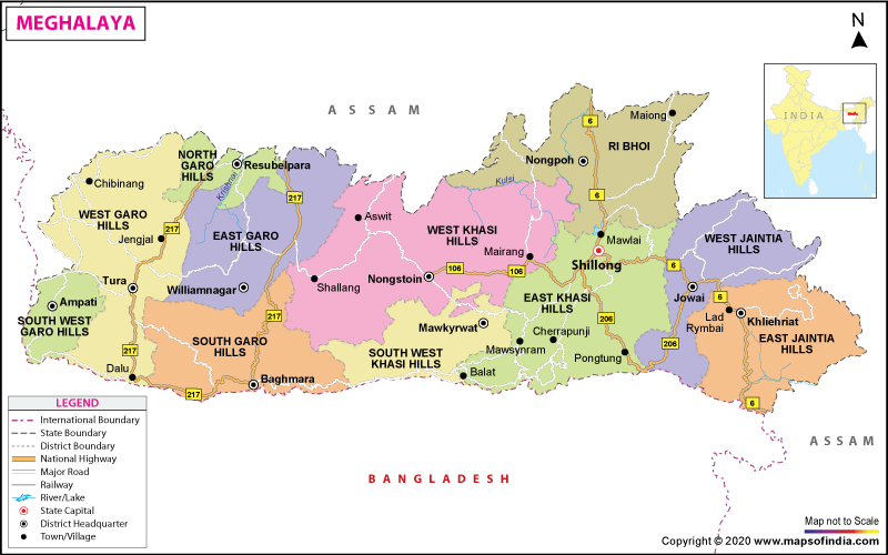 Meghalaya  Location Map